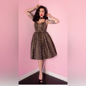 SWEETHEART SWING DRESS IN WILD LEOPARD PRINT - VIXEN BY MICHELINE PITT 2XL